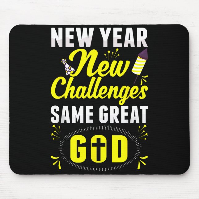 Mousepad Christian Happy New Year New Challenges Same Great (Frente)