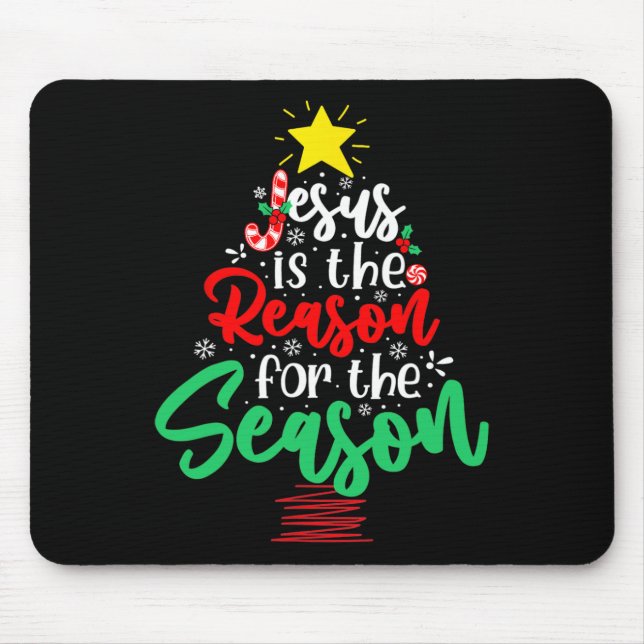 Mousepad Christian Jesus É A Razão Da Árvore De Natal (Frente)