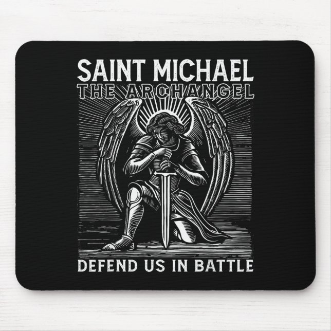 Mousepad Christian Saint Michael Catholic Saint Defend Us I (Frente)
