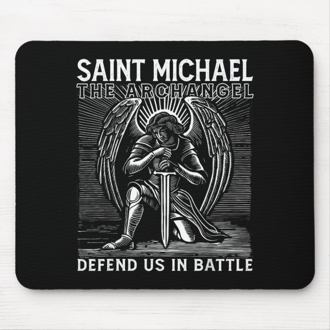 Mousepad Christian Saint Michael Catholic Saint Defend Us I (Frente)