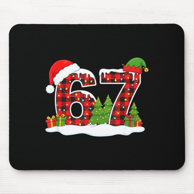 Mousepad Christmas 67 Buffalo Plaid Six Seven Santa &amp; E (Frente)