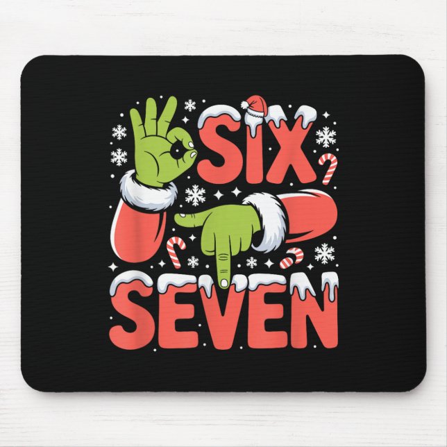 Mousepad Christmas 67 Funny Meme Xmas Six Seven Santa Hand  (Frente)