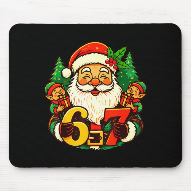 Mousepad Christmas 67 Funny Xmas Santa Six Seven Meme Gen A (Frente)