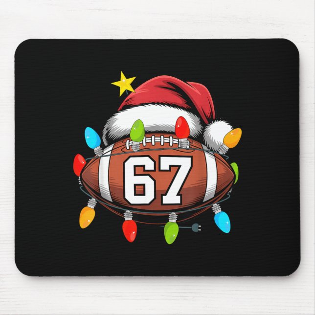 Mousepad Christmas 67 Meme Football Santa Hat Funny Xmas Bo (Frente)