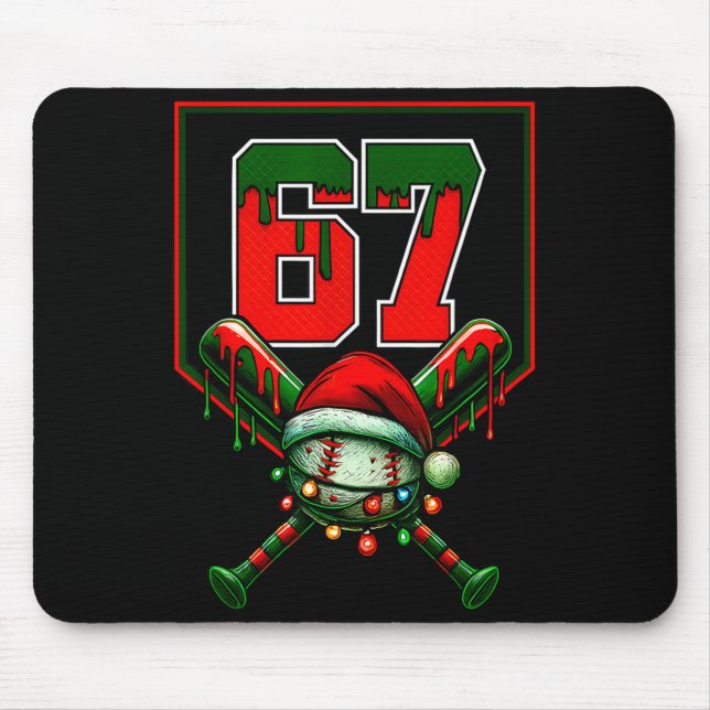 Mousepad Christmas Baseball Drip Number 67 Player Or 67th B (Frente)