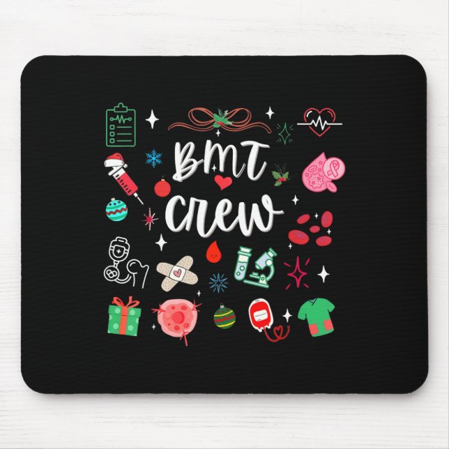 Mousepad Christmas Bmt Crew Nurse Bone Marrow Transplant Nu (Frente)