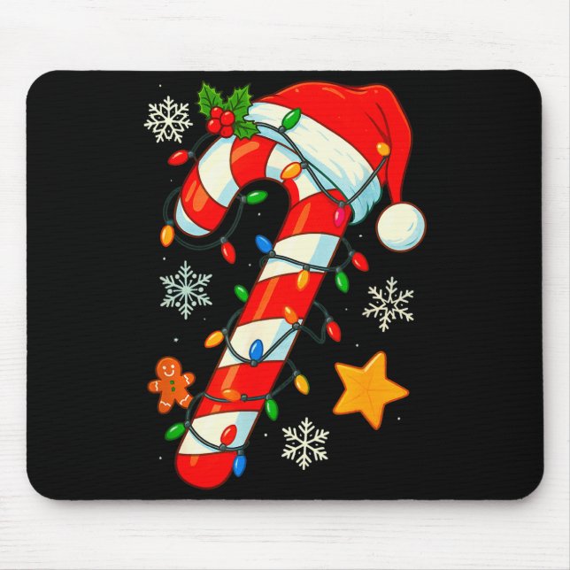 Mousepad Christmas Candy Cane Santa Hat Xmas Kids Toddler Y (Frente)