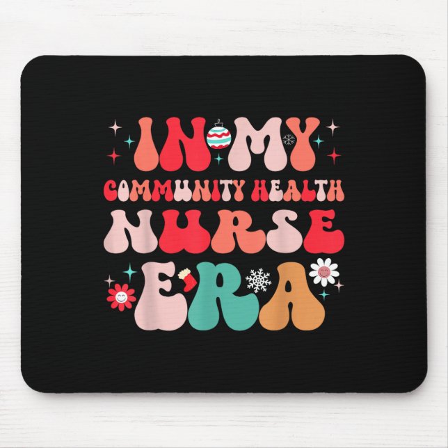Mousepad Christmas Community Health Nurse Present For Funny (Frente)