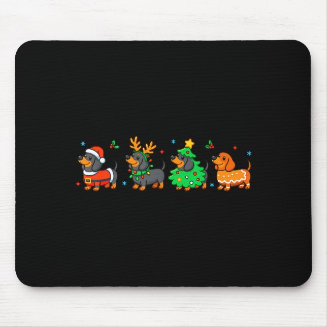 Mousepad Christmas Dachshund Dog Weenie Merry Woofmas Dog M (Frente)