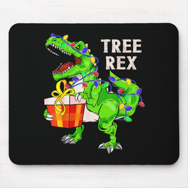 Mousepad Christmas Dinosaur Shirt Tree Rex Pajamas Xmas Men (Frente)