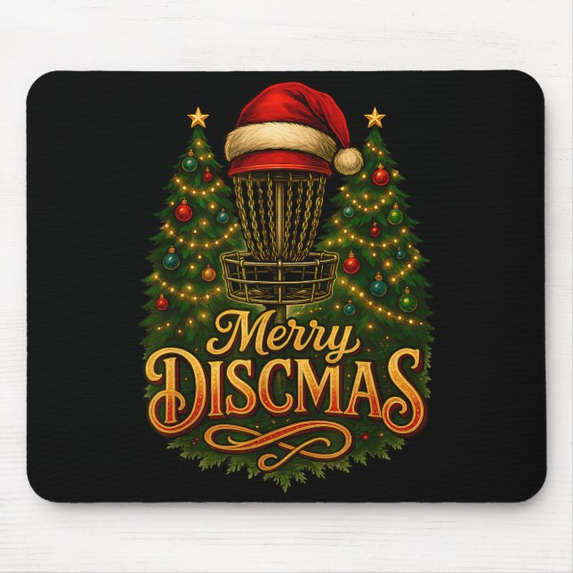 Mousepad Christmas Disc Golf Merry Discmas  (Frente)