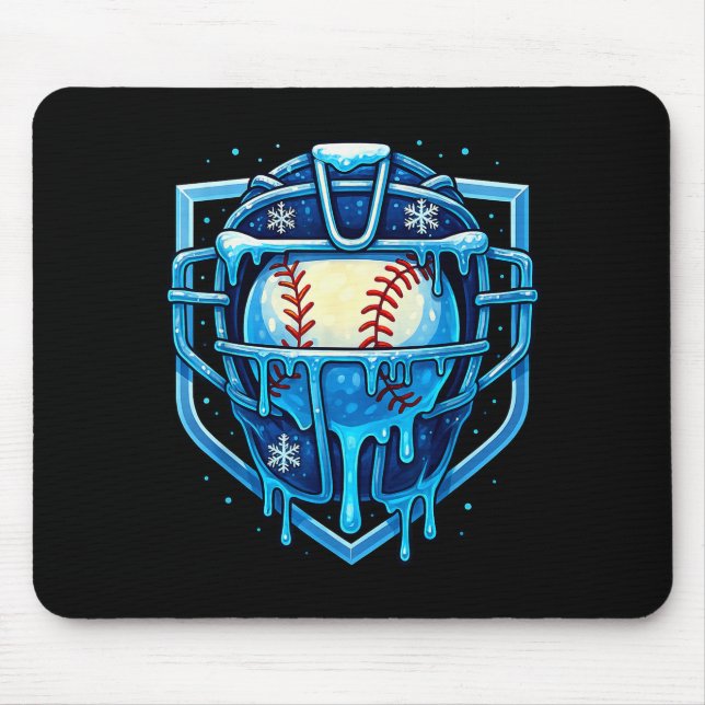 Mousepad Christmas Drip Baseball Catcher Mask Ice Cream Dri (Frente)