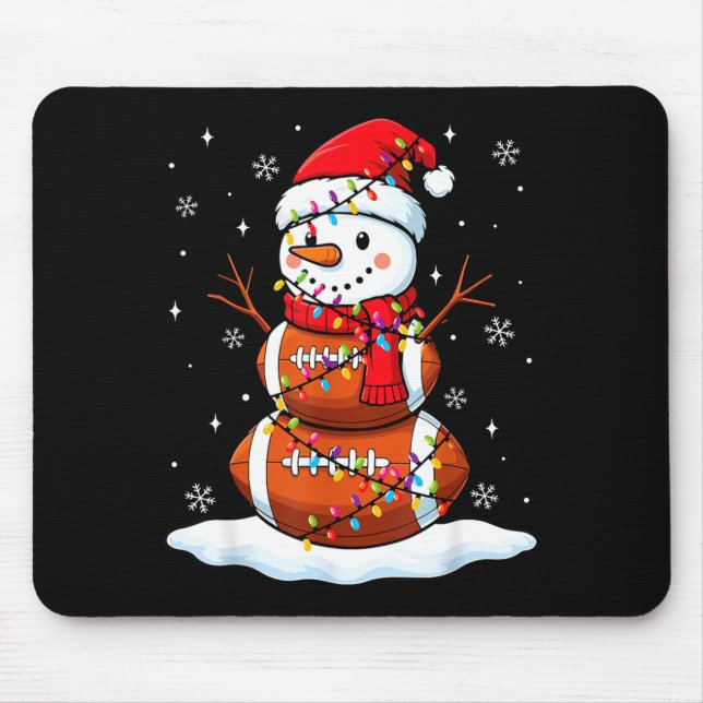 Mousepad Christmas Football Snowman Kids Football Christmas (Frente)