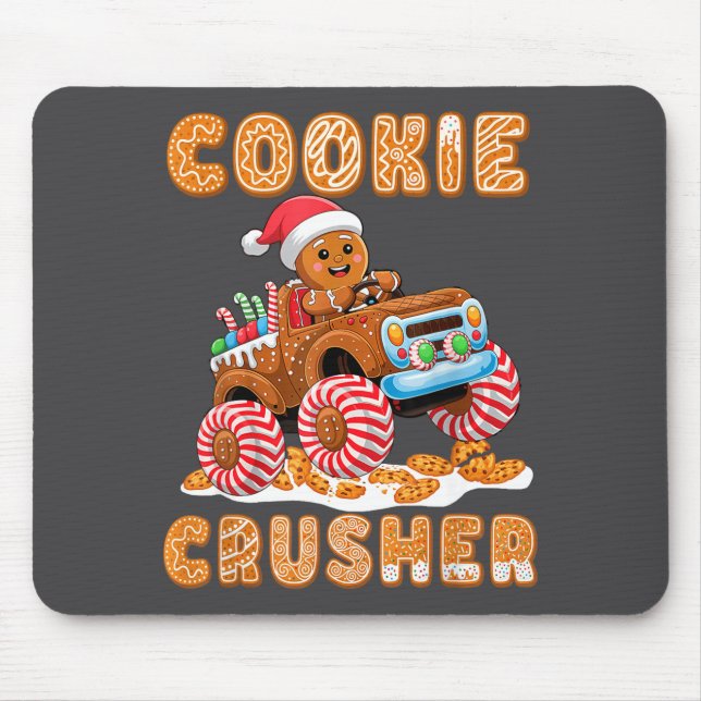 Mousepad Christmas Gingerbread Pajamas Cookie Crusher Monst (Frente)