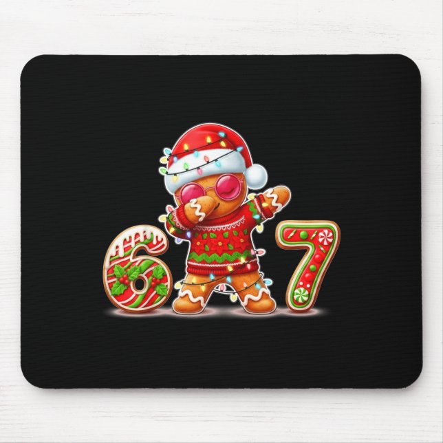 Mousepad Christmas Gingerbread Six Seven 67 Ice Cream Drip  (Frente)