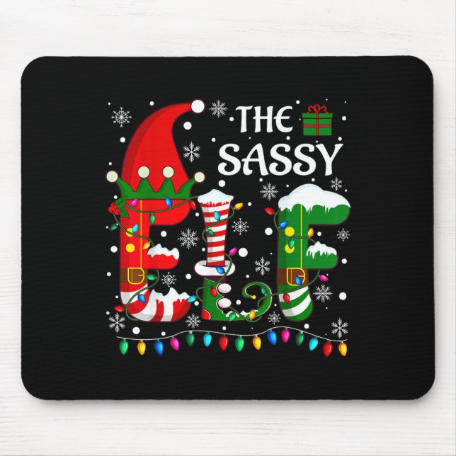 Mousepad Christmas Light Family Matching Pajamas Sy Elf Xma (Frente)