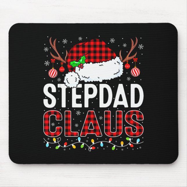 Mousepad Christmas Lights Stepdad Claus Family Matching Xma (Frente)