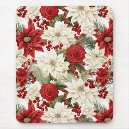 Mousepad Christmas Poinsettia – Holiday Floral Design