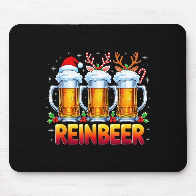 Mousepad Christmas Santa Beer Lovers Funny Drinking Trend N (Frente)