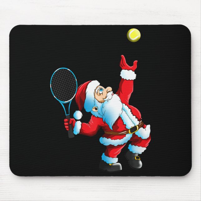 Mousepad Christmas Santa Claus Tennis Game Tennis Racket  (Frente)