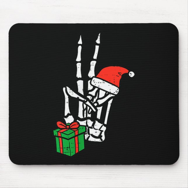 Mousepad Christmas Skeleton Hand Peace Cket Xmas Men Women  (Frente)