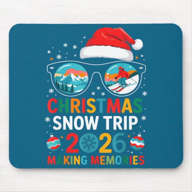 Mousepad Christmas Snow Trips 2026 Men Women Kids Family Ma (Frente)