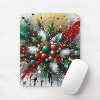 Mousepad Christmas Splatter / White Bursts 
