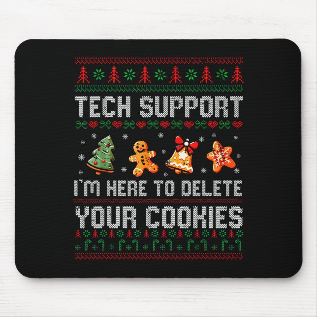 Mousepad Christmas Tech Suprt Here To Delete Cookies Xmas M (Frente)