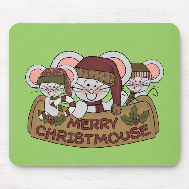 Mousepad Christmouse alegre (Frente)