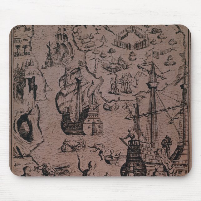 Mousepad Christopher Colombus que descobre as ilhas (Frente)