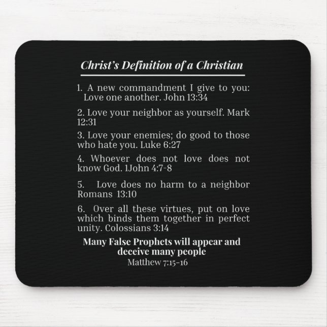 Mousepad Christ's Definition Of A Christian Bible Verse Eva (Frente)