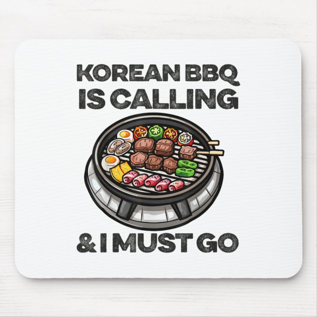 Mousepad Churrasco coreano engraçada Comida de churrasco co (Frente)
