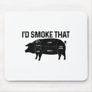 Mousepad Churrasco De Chef Butcher Eu Fumaria Aquele Porco 