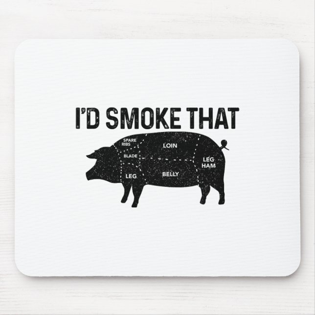 Mousepad Churrasco De Chef Butcher Eu Fumaria Aquele Porco  (Frente)