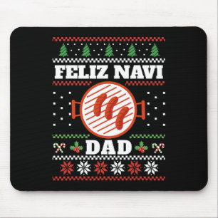 Mousepad Churrasco de Natal engraçado Feliz Navi Pai Uggly