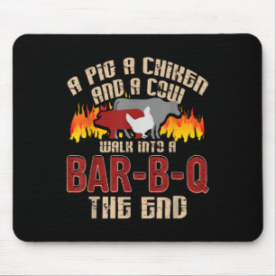 Mousepad Churrasco Engraçado Camisa-Porco Churrasco-Vaca-Su