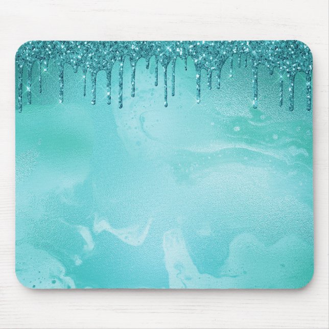 Mousepad Chuva de folhetos lacrimogêneos no mármore de meta (Frente)