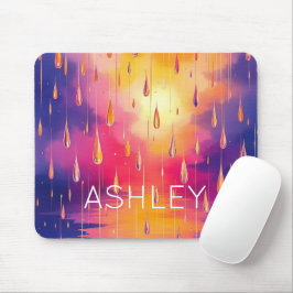 Mousepad Chuva gotas Watecolor colorido