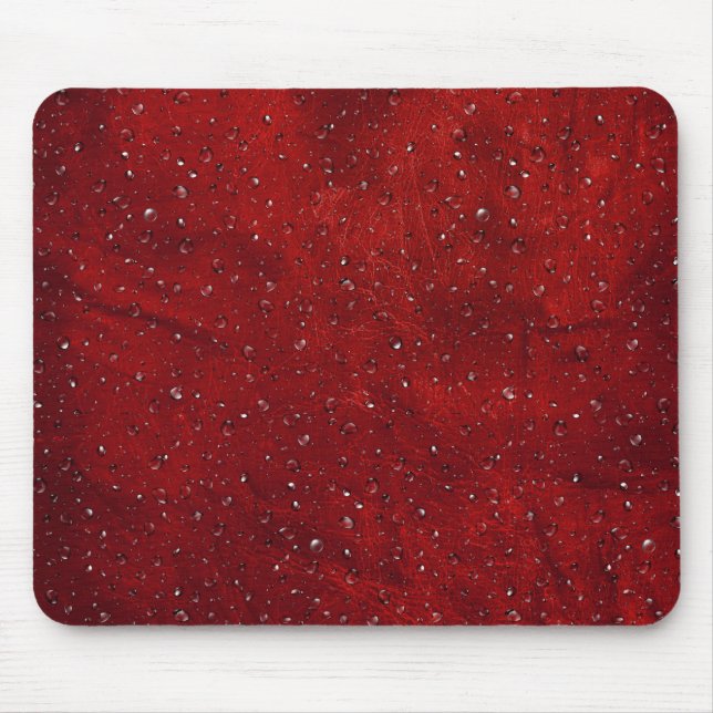 Mousepad Chuva no mouse vermelho de couro (Frente)