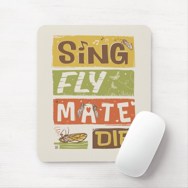 Mousepad Cicada Sing Fly Mate Die (Com mouse)