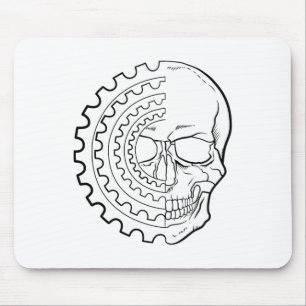 Mousepad Ciclismo de Montanha Caveira e Equipamento de MTB