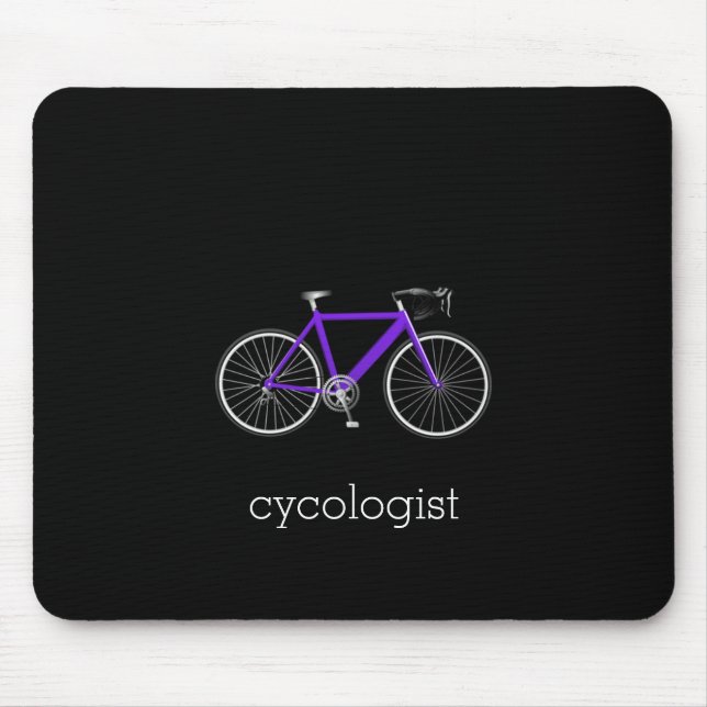 Mousepad cicologista de bicicleta roxa (Frente)