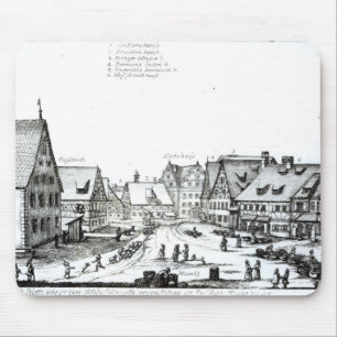 Mousepad Cidade alemão do mercado, 1704