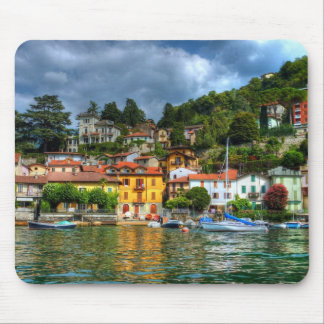 Mousepad Cidade colorida do lago Como