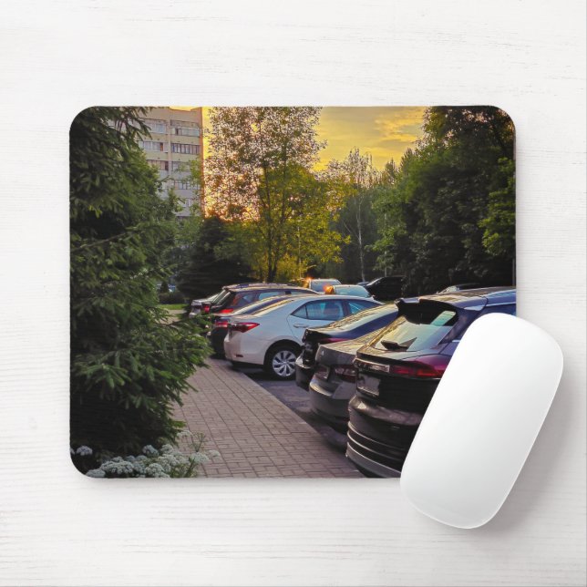Mousepad Cidade da Hora Dourada – Personalizável (Com mouse)