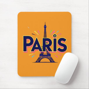 Mousepad Cidade das Luzes: Arte de Tipografia Negrita de Pa
