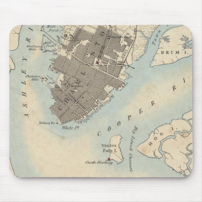 Mousepad Cidade de Charleston, Carolina do Sul (Frente)
