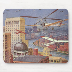Mousepad Cidade de Ficção Científica Vintage, Gelado Vitori
