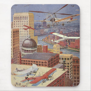 Mousepad Cidade de Ficção Científica Vintage, Steam Punk Vi