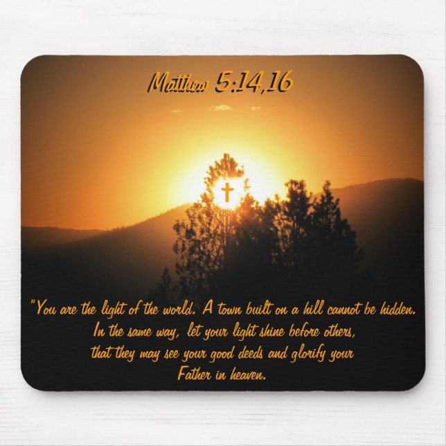 Mousepad Cidade do 5:14,16 de Matthew em um monte (Frente)